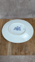 Saucière ancienne anglaise en faïence fine – décor violet – Xixe