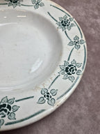 Lot de 6 assiettes creuses anciennes Faïencerie Nouvelle Givors – Modèle Simone – Faïence française
