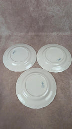 Lot de 3 assiettes plates Lunéville décor bleu traditionnel