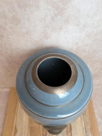 Vase Art Déco Maurice Pinon Tours céramique bleue décor stylisé