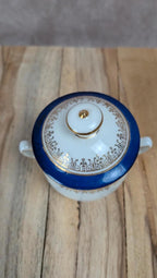 Petite boîte porcelaine Limoges bleu & doré