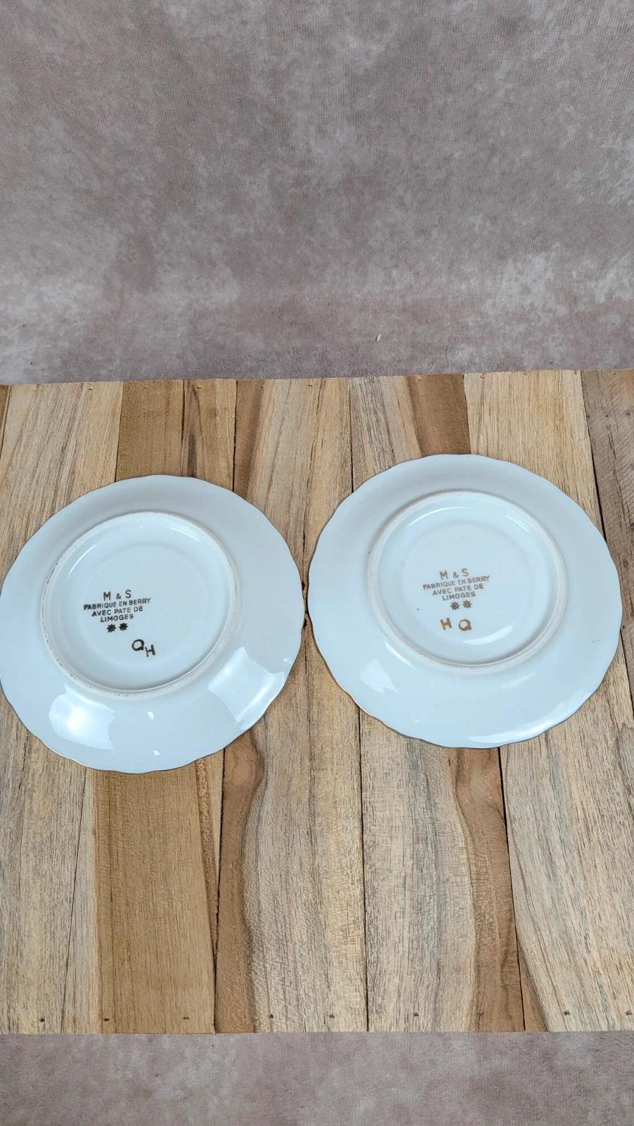 Lot de 2 tasses Gien Yokohama & 2 soucoupes M&s – porcelaine française