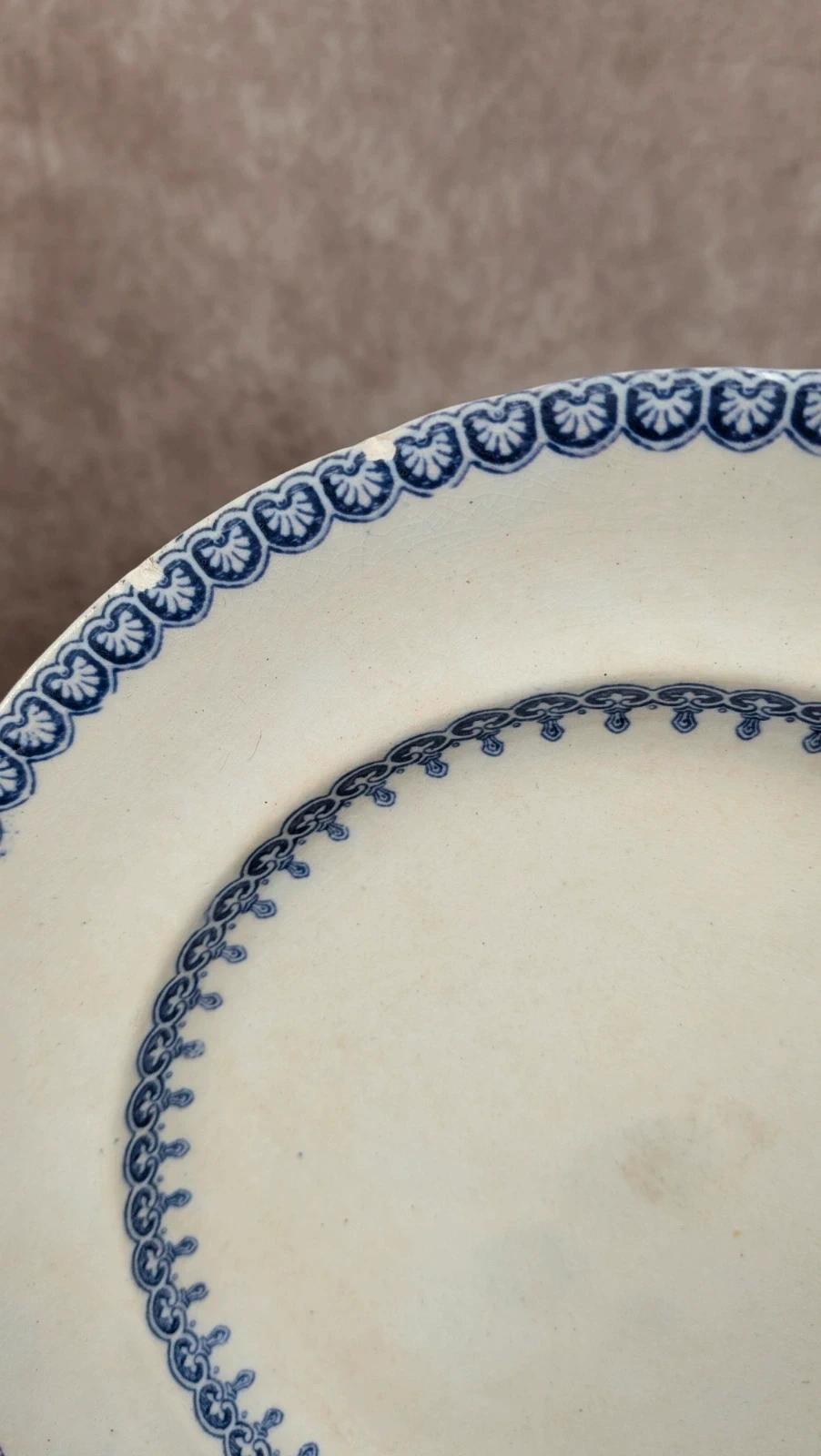 Lot de 4 assiettes anglaises anciennes – modèle Etruscan Border
