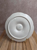 Assiette à huîtres / coquillages Sarreguemines – Faïence blanche vintage