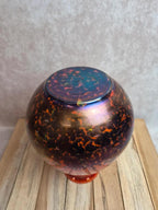 Grand vase ancien en verre multicouche irisé – attribué à Clichy ou Pantin