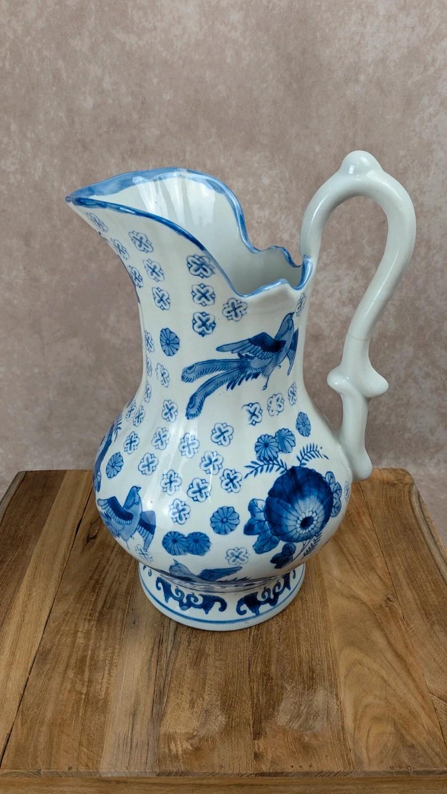 Ensemble de toilette ancien d’inspiration asiatique – Bassine & cruche