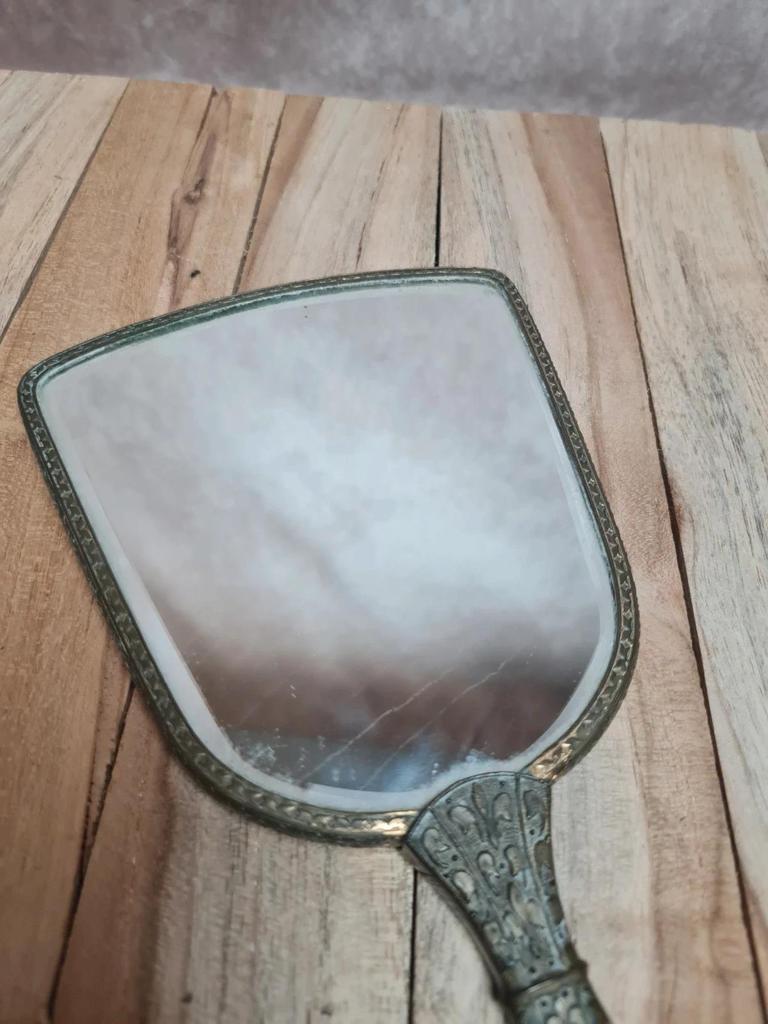 Ensemble de toilette ancien anglais Regent – brosse, glace & brosse à vêtements – style Art déco