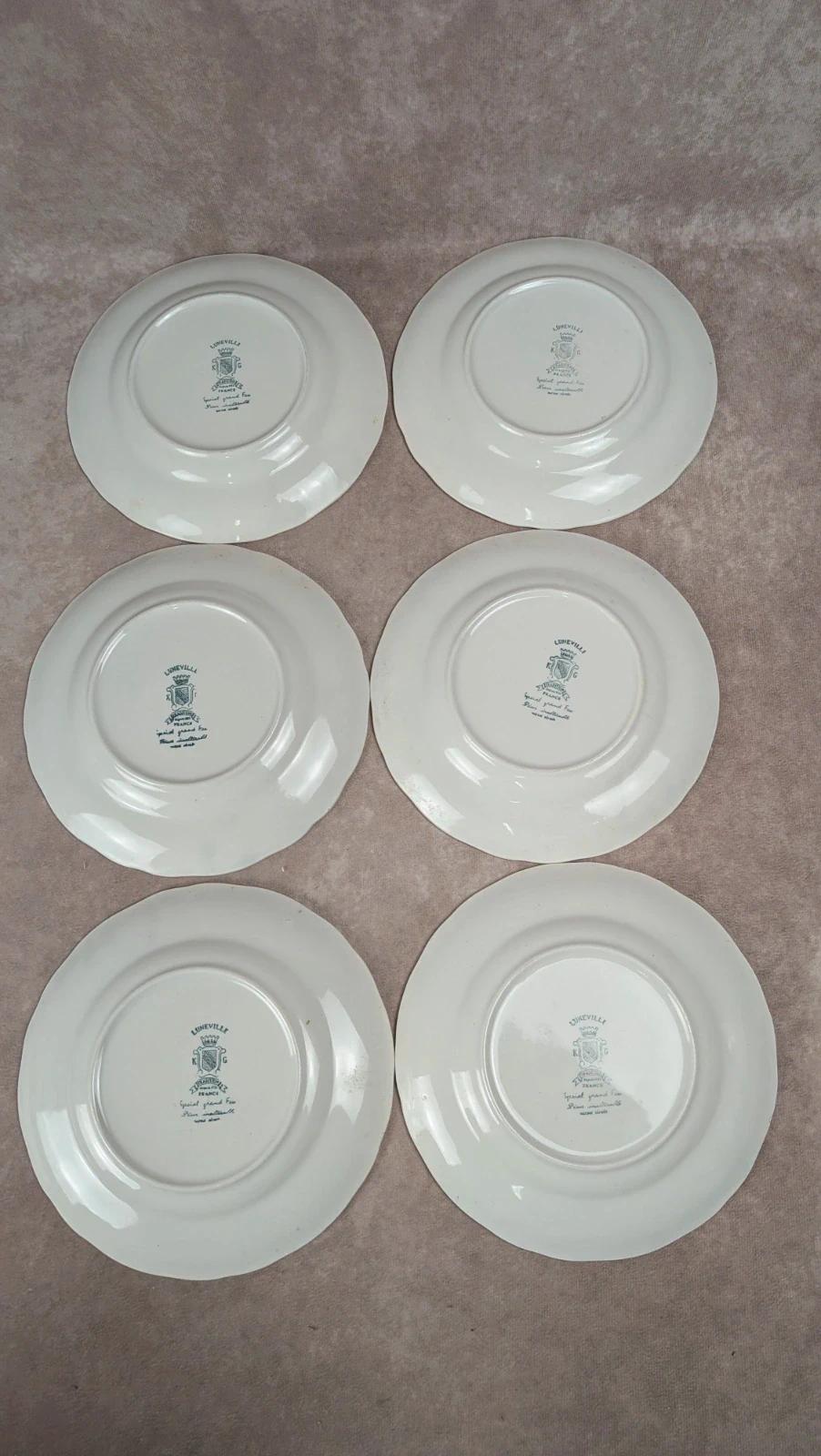 Lot de 6 assiettes à dessert Lunéville – modèle The Cottage