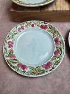 Lot de 6 assiettes à dessert en barbotine Saint-amand-les-eaux – Décors fruits