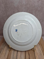Assiette ancienne anglaise Crescent Ware Empire England décor bleu guirlandes