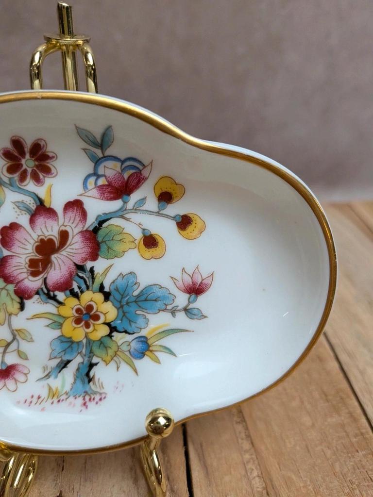 Petit plat vide-poche vintage Coalport Ming Rose