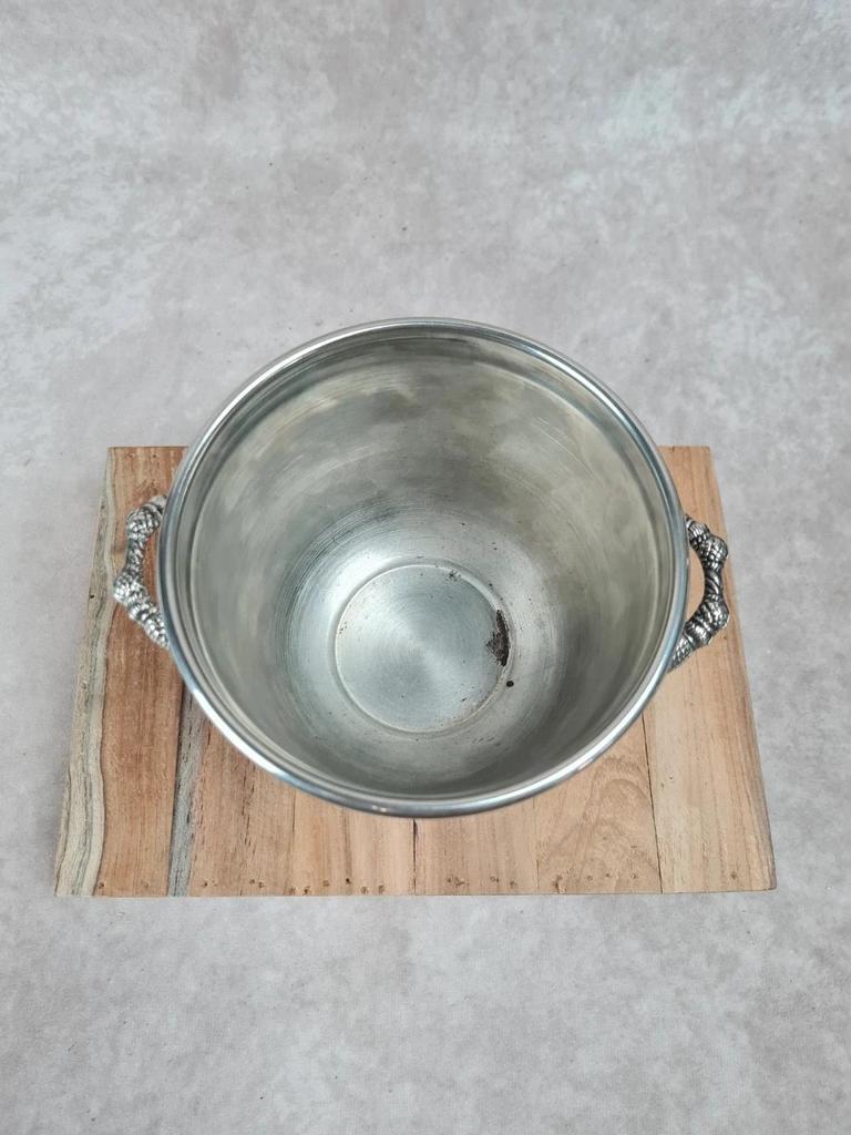 Petit seau en métal argenté 🪙 poignées façon corde – style chic vintage