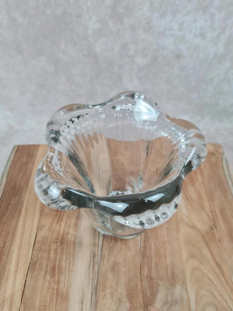 Vase en cristal épais, style Daum / Vsl