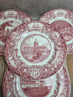 Lot 4 Assiettes Wedgwood Georgia Historical Plates Mulberry Angleterre Vintage