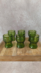Service à orangeade/citronnade vintage carafe 6 verres verts Italie