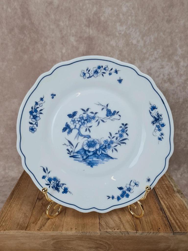 Lot de 6 assiettes Arcopal France 🦋 décor bleu fleuri
