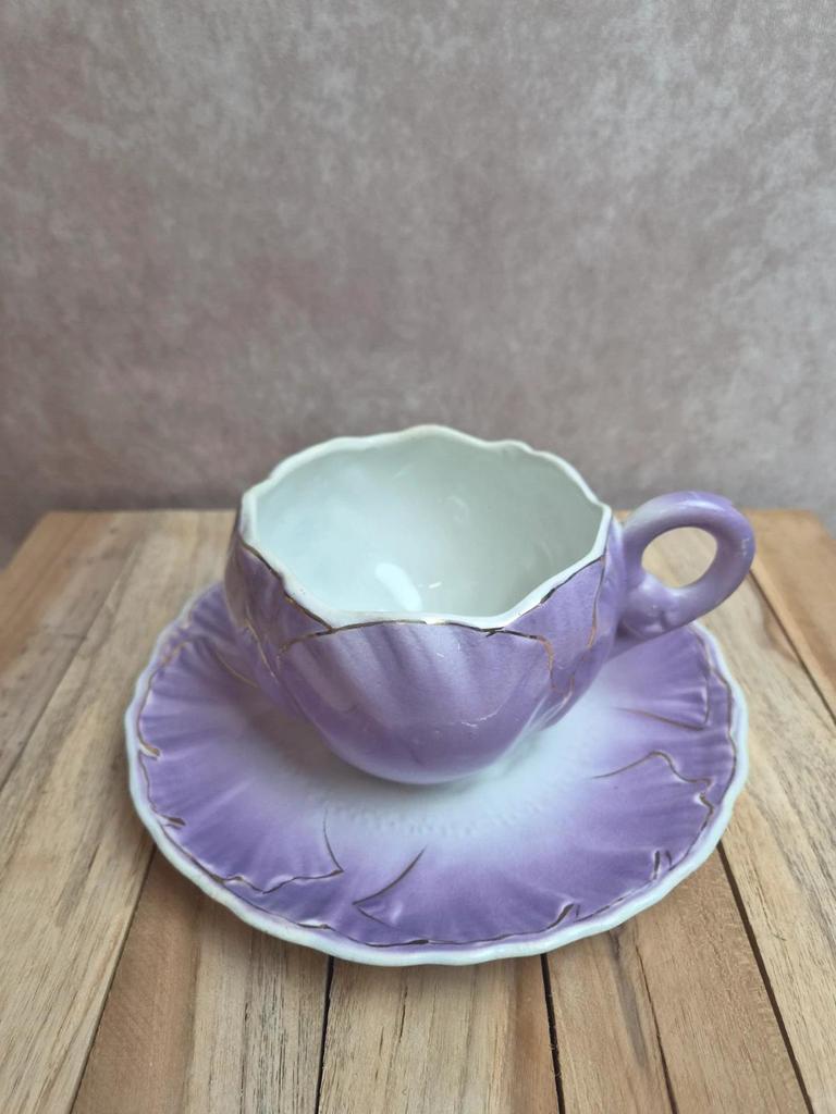 2 grandes tasses à petit déjeuner / chocolat Kg Lunéville avec soucoupes