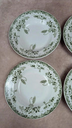 Lot de 4 assiettes creuses anciennes Saint-amand – Terre de fer – Modèle Modern Style