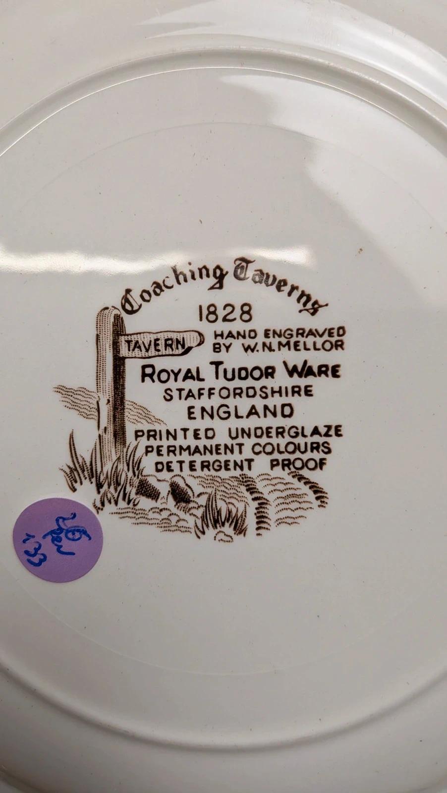 Assiette anglaise Royal Tudor Ware – Coaching Taverns 1828