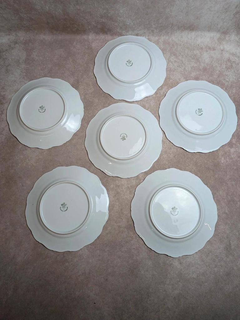 Lot de 6 assiettes Seltmann Weiden Bavaria Theresia rouge