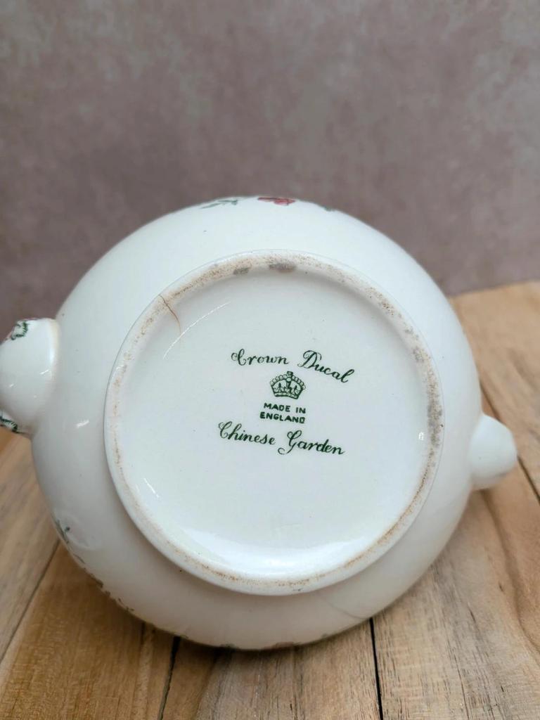 Ensemble théière et pot à lait vintage Crown Ducal Chinese Garden – Angleterre