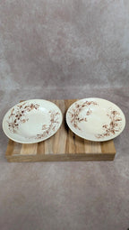 Lot de 2 assiettes creuses en terre de fer – Cie Franco-anglaise, Rue Turbigo 78 Paris 🤎