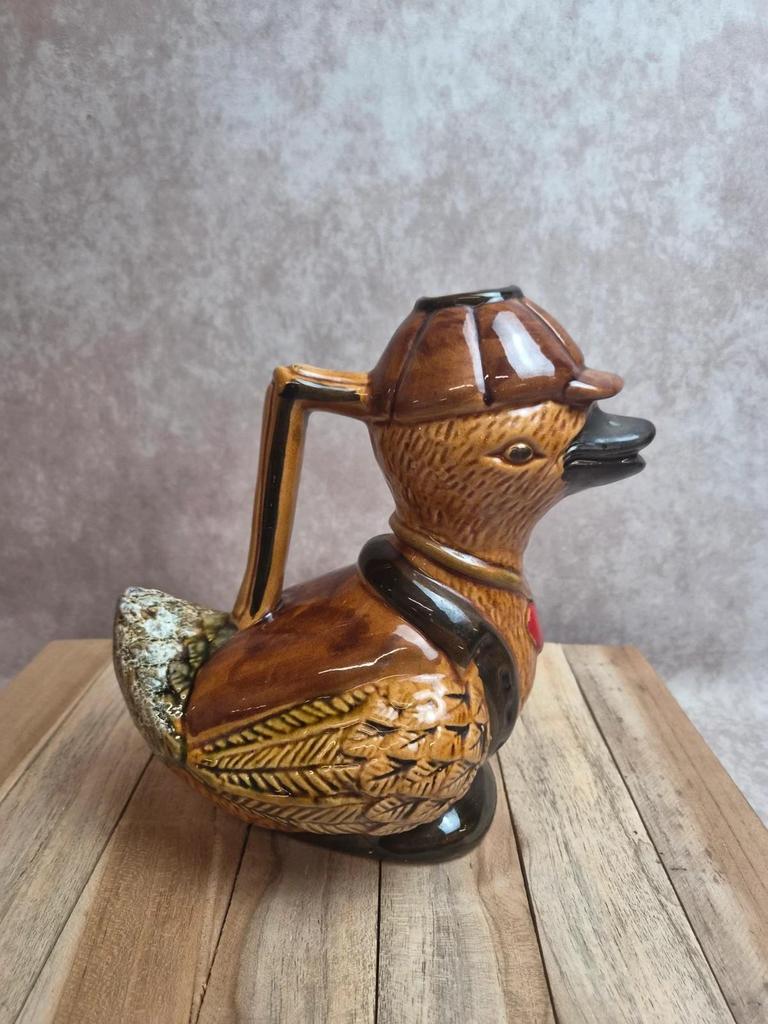 Pichet canard vintage en céramique émaillée