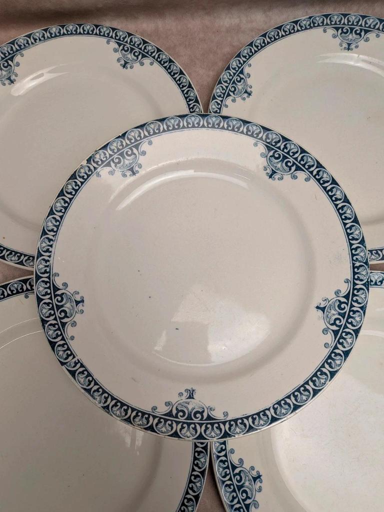 Lot de 5 assiettes plates Terre de Fer St Amand modèle Andrinople