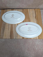 Lot de 2 petits plats ovales terre de fer L’amandinoise modèle Excellence rose et doré