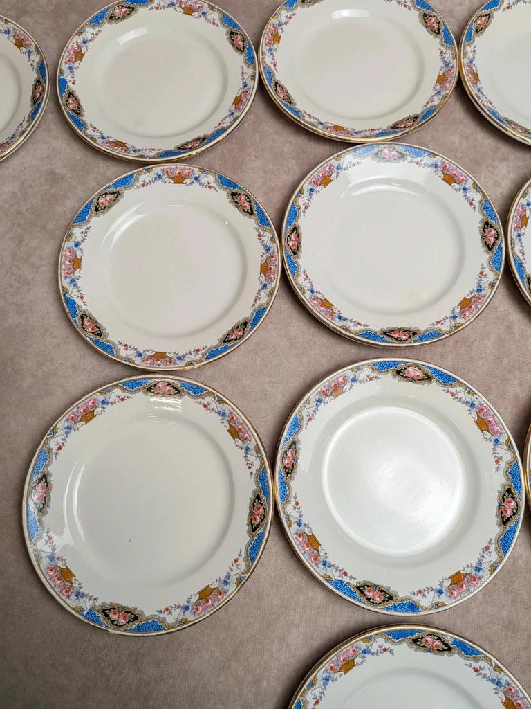 Service à gâteaux vintage Digoin Sarreguemines – 1 plat + 10 assiettes à dessert