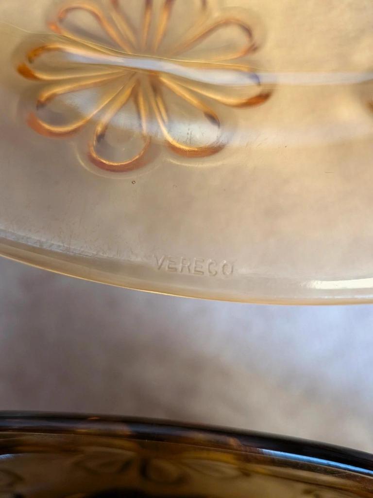 Lot de 5 assiettes creuses vintage Vereco ambre