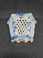 Cache-pot ajouré hexagonal en porcelaine bleue et blanche – style chinois Xixᵉ/xxᵉ