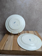 Lot de 2 assiettes Terre de Fer polychrome Clairefontaine modèle Chasse décor lièvre