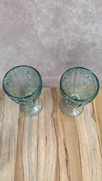 Lot de 4 verres en verre moulé – esprit vintage