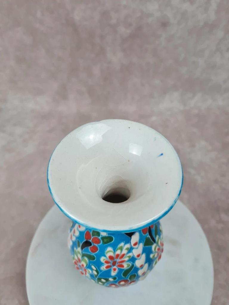 🌸 Vase en céramique artisanale peint à la main, style oriental 🌸