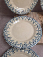 Lot de 6 assiettes plates anciennes Gien – Terre de Fer – modèle Bengale