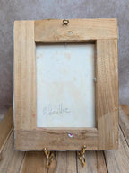Tableau peinture au couteau signé M Hevillez scène élégante romantique relief