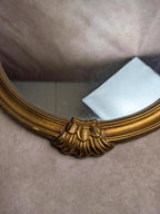 Miroir ovale style Louis Xv doré vintage 60 cm