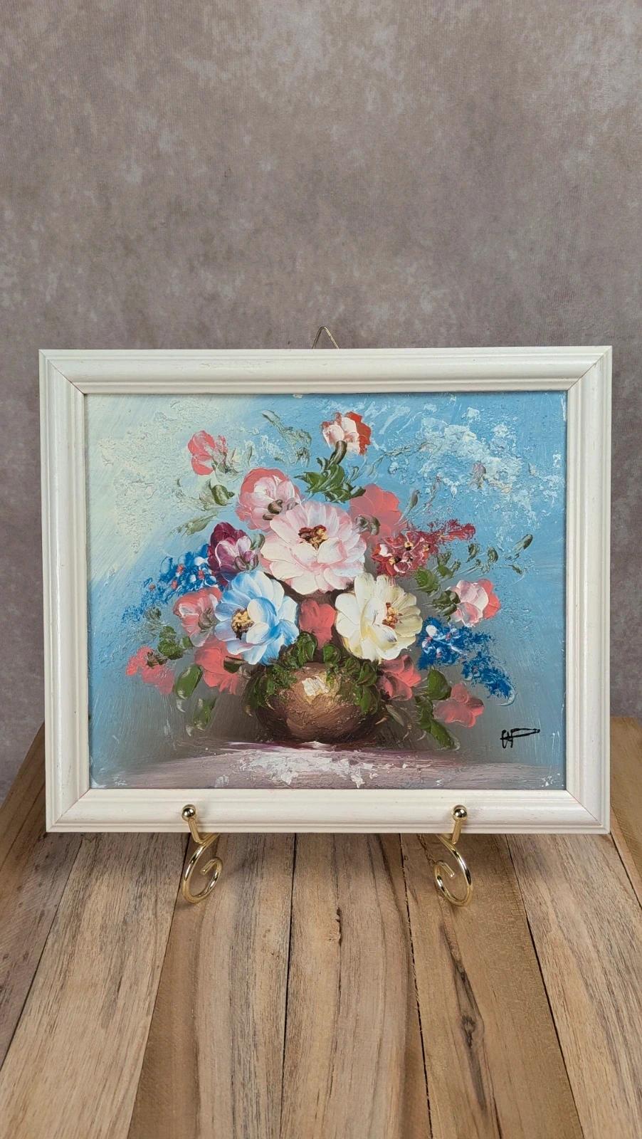 Peinture nature morte – Bouquet de fleurs – Tableau peint à la main