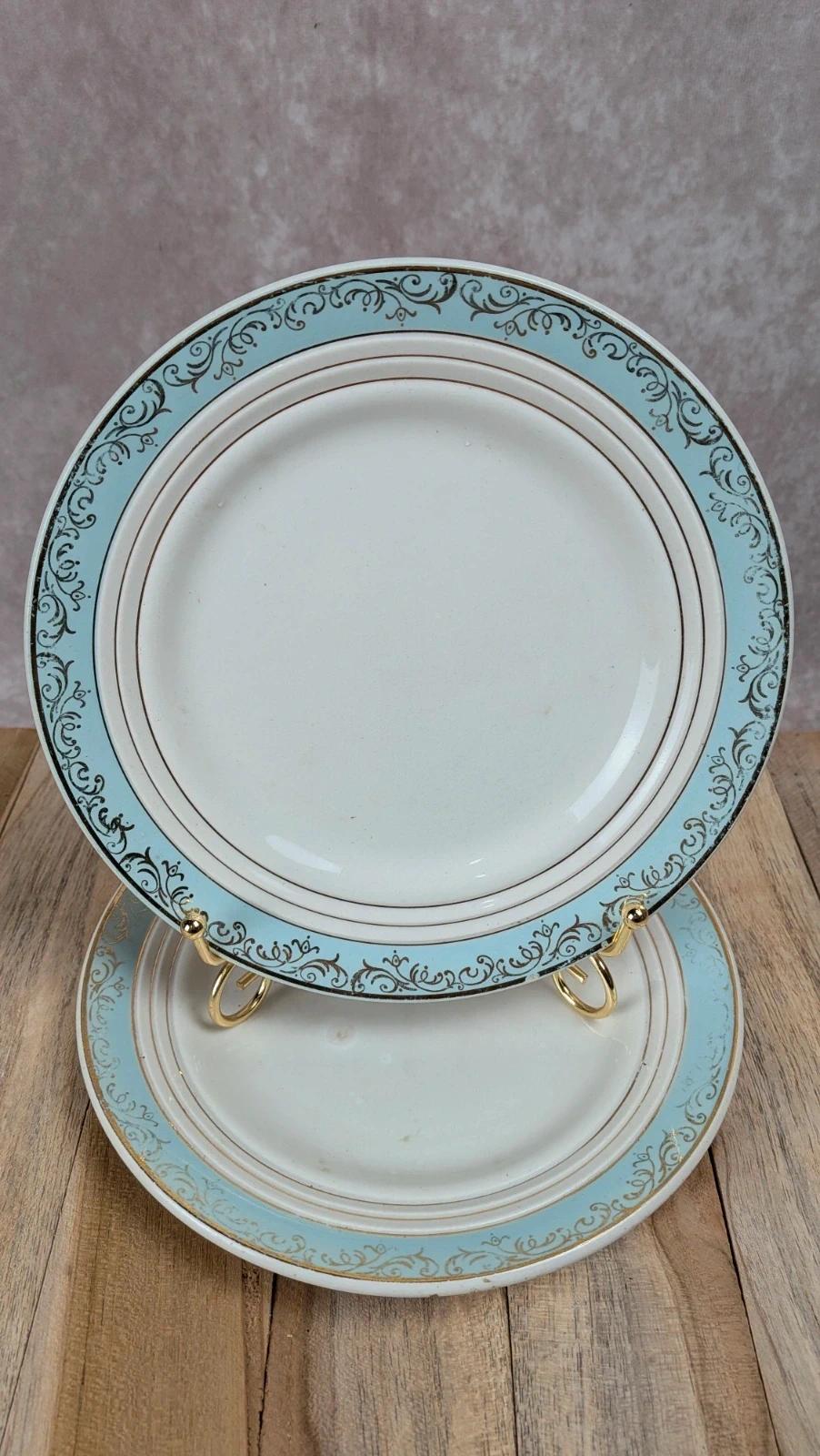 Lot de 2 assiettes à dessert vintage Cerranor – modèle Sully