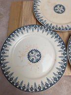 Lot de 3 assiettes à dessert Terre de fer Sarreguemines Digoin modèle Alger