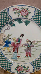 Grande assiette chinoise peinte à la main