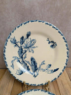 Lot de 2 assiettes anciennes Terre de Fer Gien – modèle Cactus