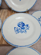 Lot de 10 assiettes plates vintage Digoin Sarreguemines modèle Simone Egp bleu 💙