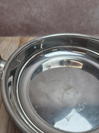 Plat vintage métal argenté aux poignées cygnes