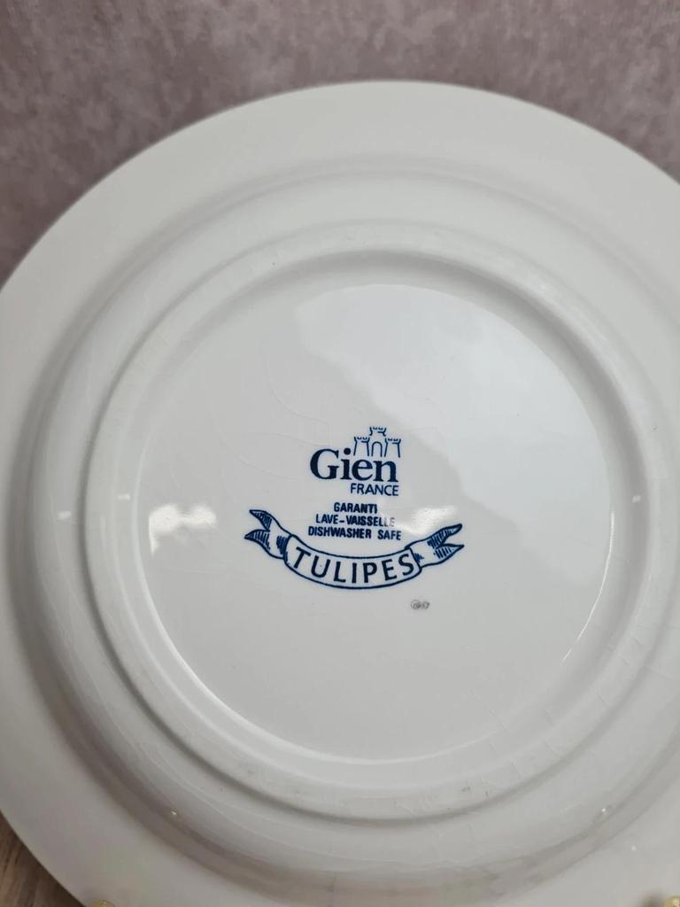 Lot de 3 assiettes creuses Gien modèle Tulipes bleu ancien 🌿💙