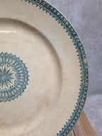 Plat rond Terre de Fer Creil et Montereau modèle Anglais
