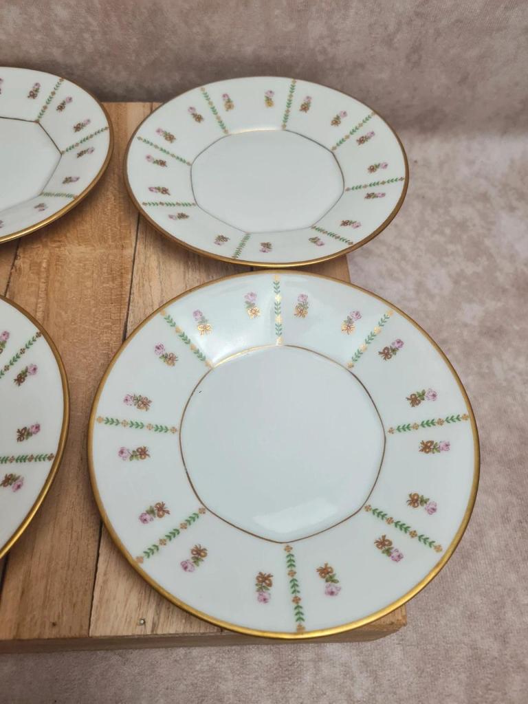 Lot de 6 tasses et soucoupes anciennes Limoges Drb – Art Déco doré 🌸