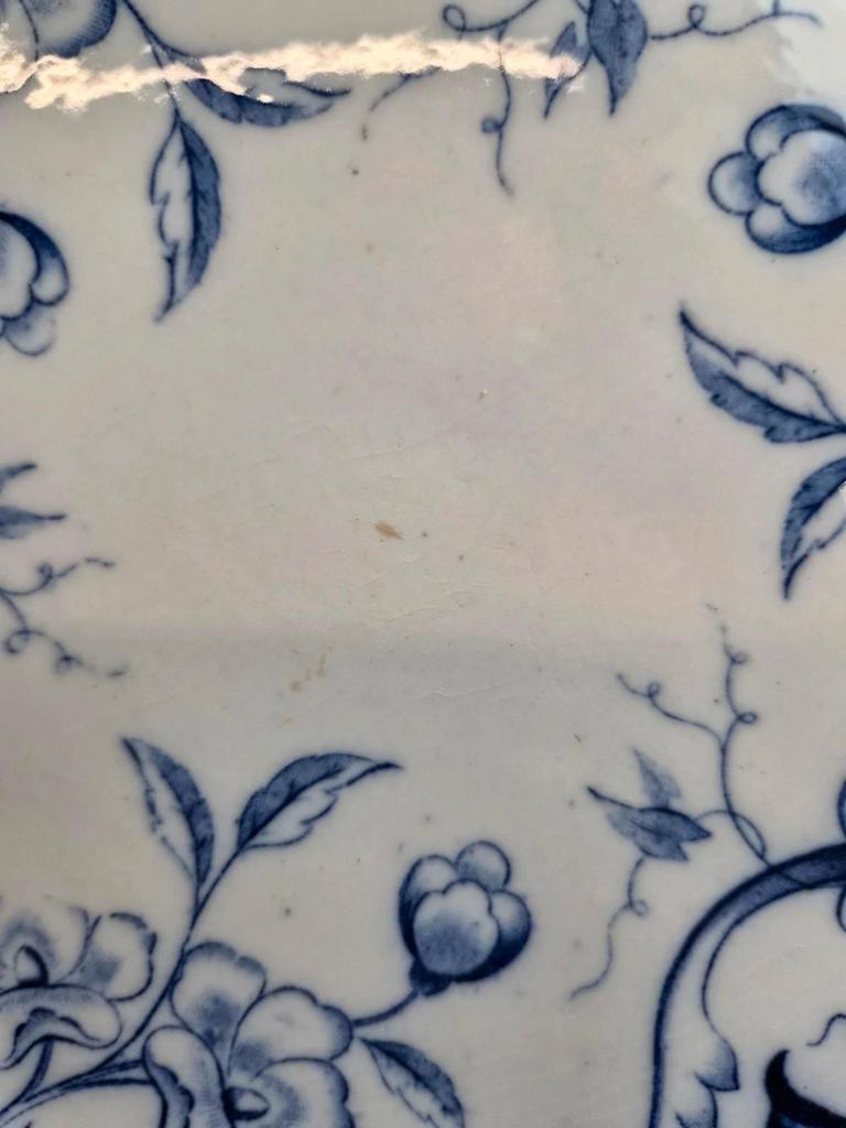 Grand plat terre de fer Creil & Montereau – modèle Flora – 30,5 cm