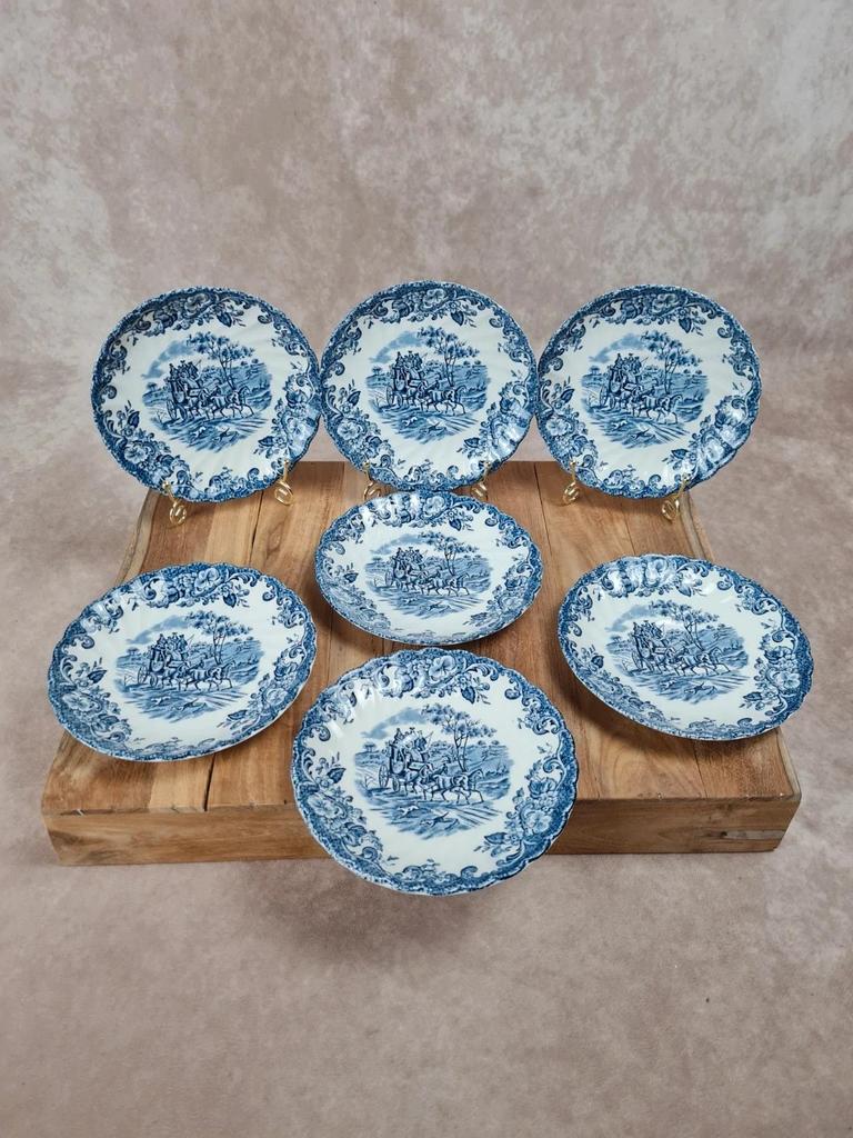 Lot de 7 sous-tasses Johnson Bros Coaching Scenes 🐎💙